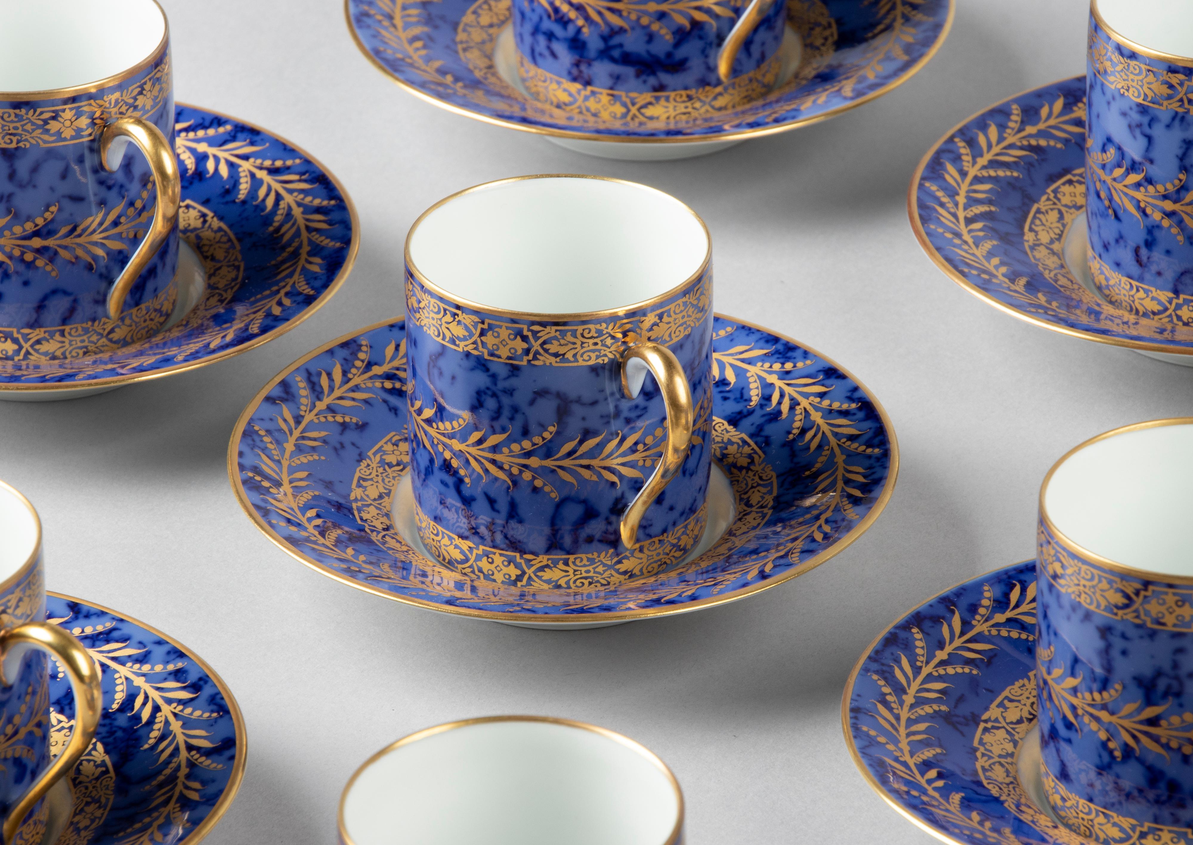 Hand-Crafted 20-Piece Porcelain Tea Set Made by Raynaud Limoges
