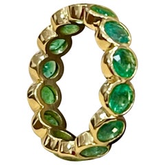 20 Pointer Each 2.80 Carat Emerald Anniversary Eternity Band / Ring 14KYG