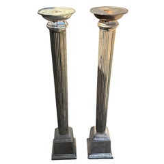 20" High Style Roman Colum Candlestick Holder, Pair