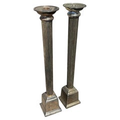20" High Style Roman Colum Candlestick Holder, Pair