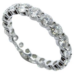 20 Anello Eternità con Diamante Taglio Brillante Rotondo in Oro Bianco 18K