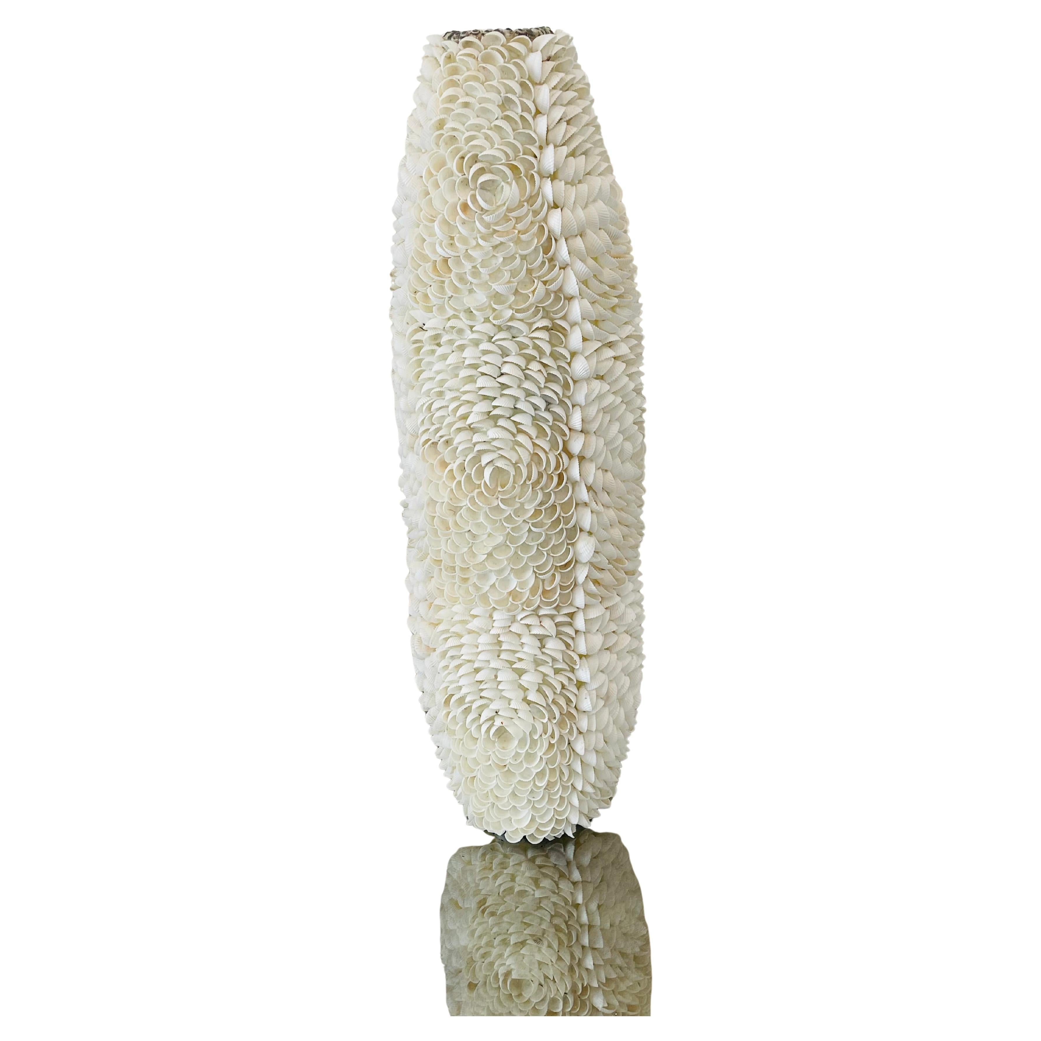 20” Tall Sra Shell Encrusted Vase For Sale