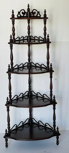 20 th c Multitier Corner Etagere Display