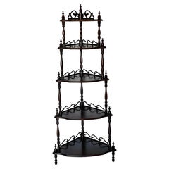 20 th c Multitier Corner Etagere Display