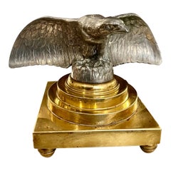 20. Jahrhundert Art Deco Silber Metall Adler-Skulptur