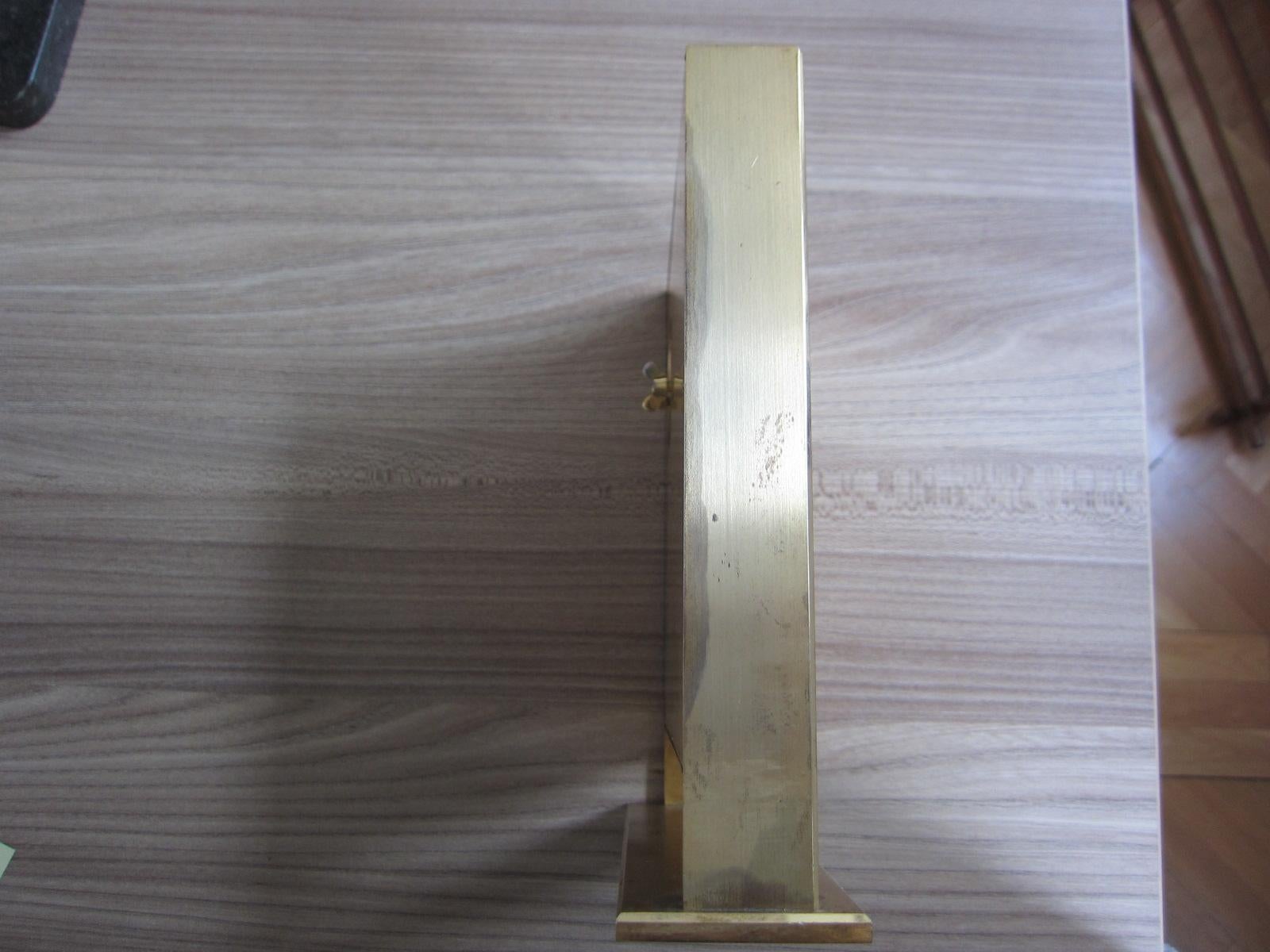 International Style 20 th Century , Brass massive Table Clock For Sale