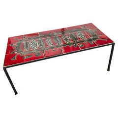 Vintage 20th Century Ceramic and Metal Coffee Table, 1960s