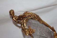 20th Century Empire Contemporary Crystal Bowl Center Piece with Dolphins