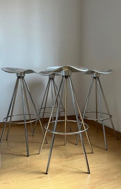 Set of Jamaica Aluminium Seat and Chromed Steel high stools by BD Barcelona