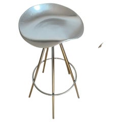 Ensemble de tabourets hauts Jamaïque en acier chromé et assise en aluminium par BD Barcelona