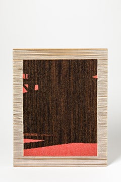 20th Century Wall Abstract Black and Red Wool Tapestry by Sautour-Gaillard