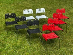 20 th CentuSet of 9 stackable chairs Omstak Rodney Kinsman for Bieffeplast, 1960