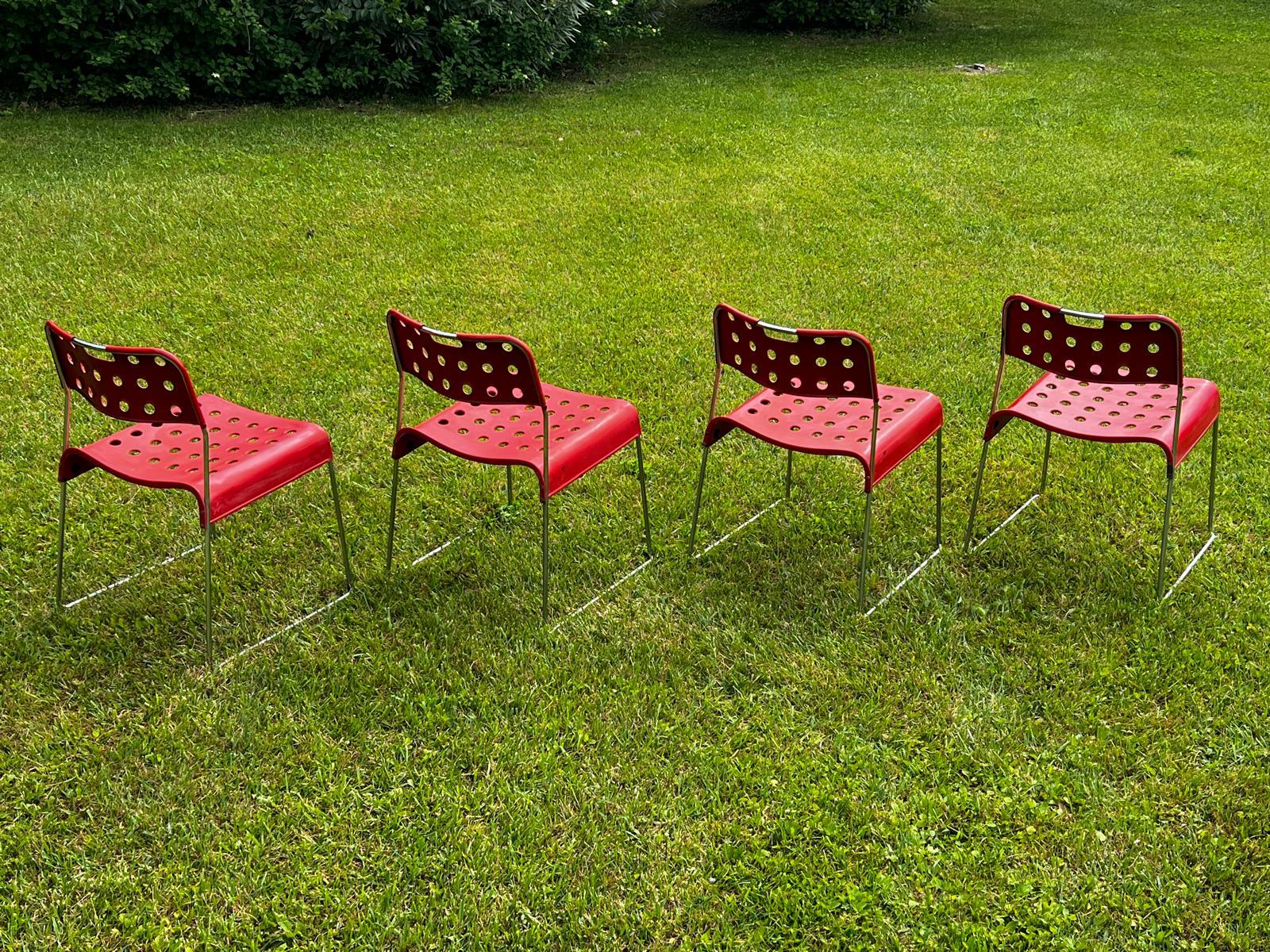 Milieu du XXe siècle 20 e siècleSet de 9 chaises empilables Omstak Rodney Kinsman pour Bieffeplast, 1960 en vente