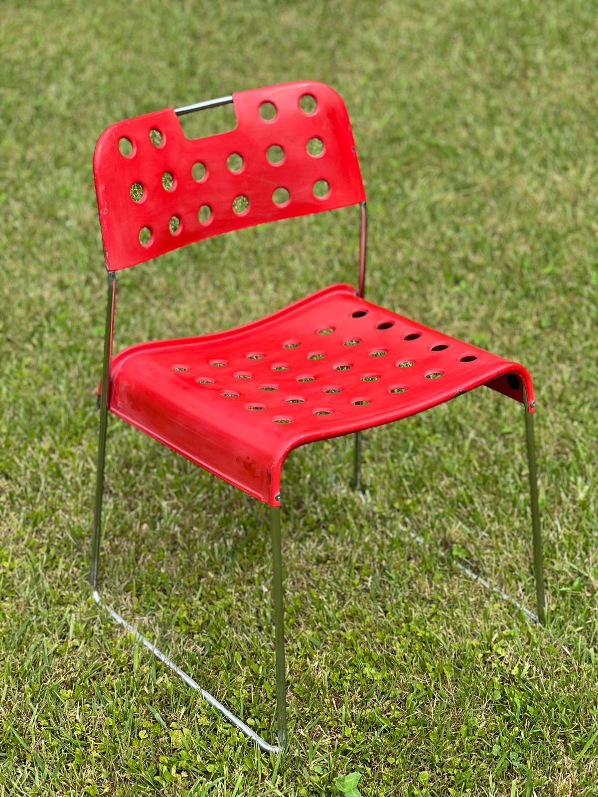 Metal 20 th CentuSet of 9 stackable chairs Omstak Rodney Kinsman for Bieffeplast, 1960 For Sale