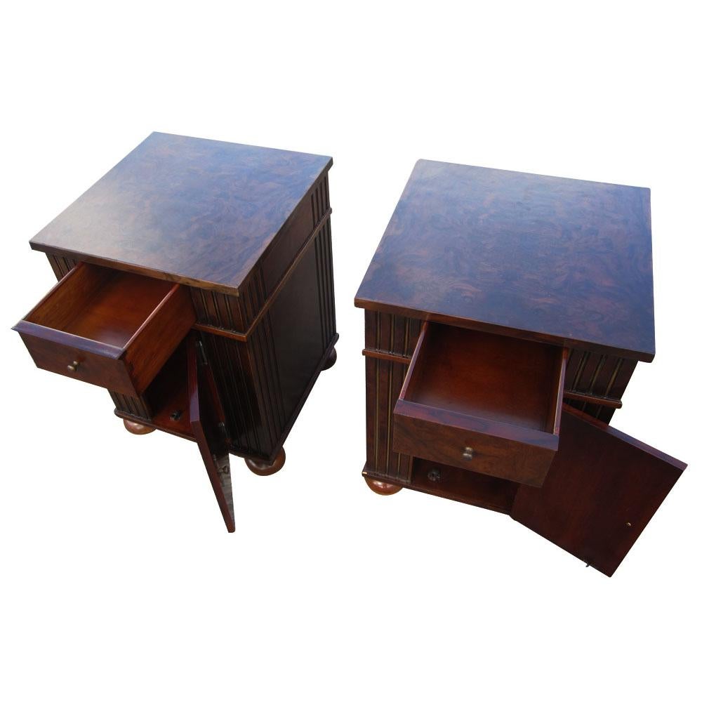 Vintage Burl Wood Night Stands by Scott Thomas Furniture In Good Condition In Pasadena, TX