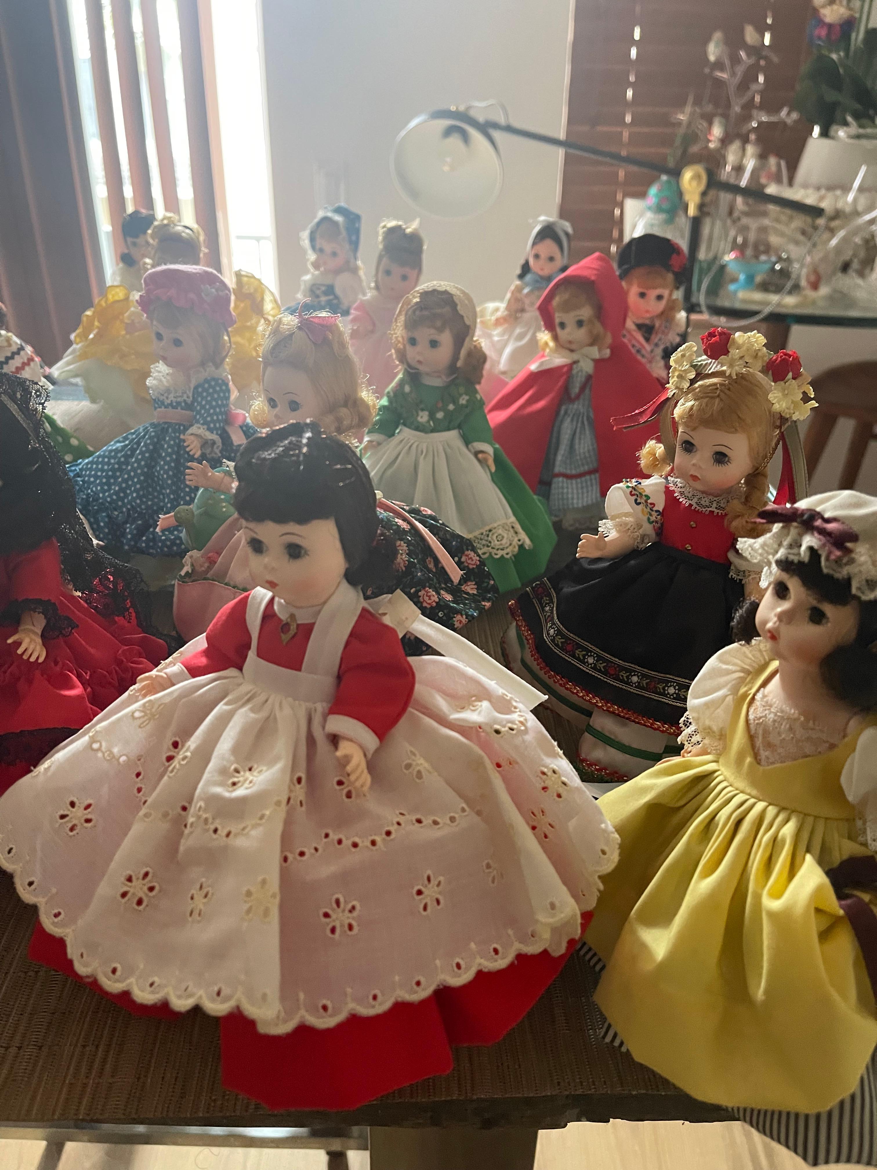 Mid-20th Century 20 Vintage Madame Alexander 8” Dolls Restrung Collection For Sale