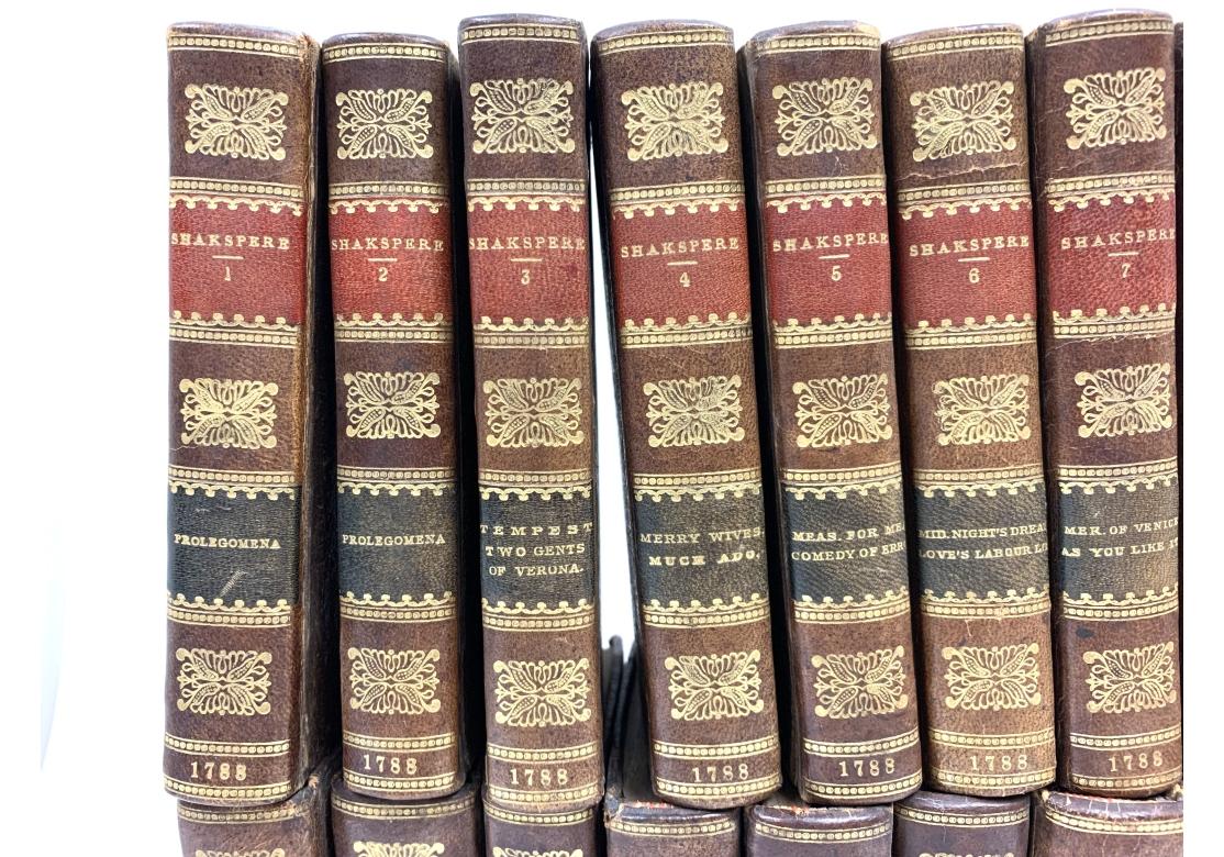 Inglese 20 Vol. Set rilegato in pelle - Edizione Bell's, Scritti drammatici di Will. Shakespeare in vendita
