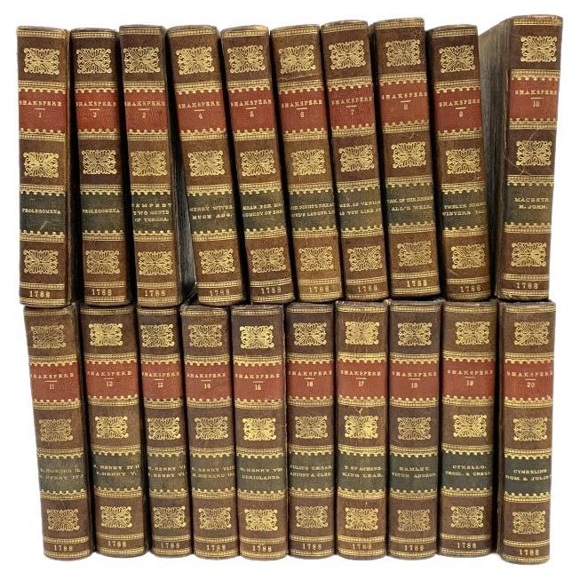 20 Vol. Ensemble relié en cuir Bell's Edition, Dramatik Writings Of Will Shakespeare