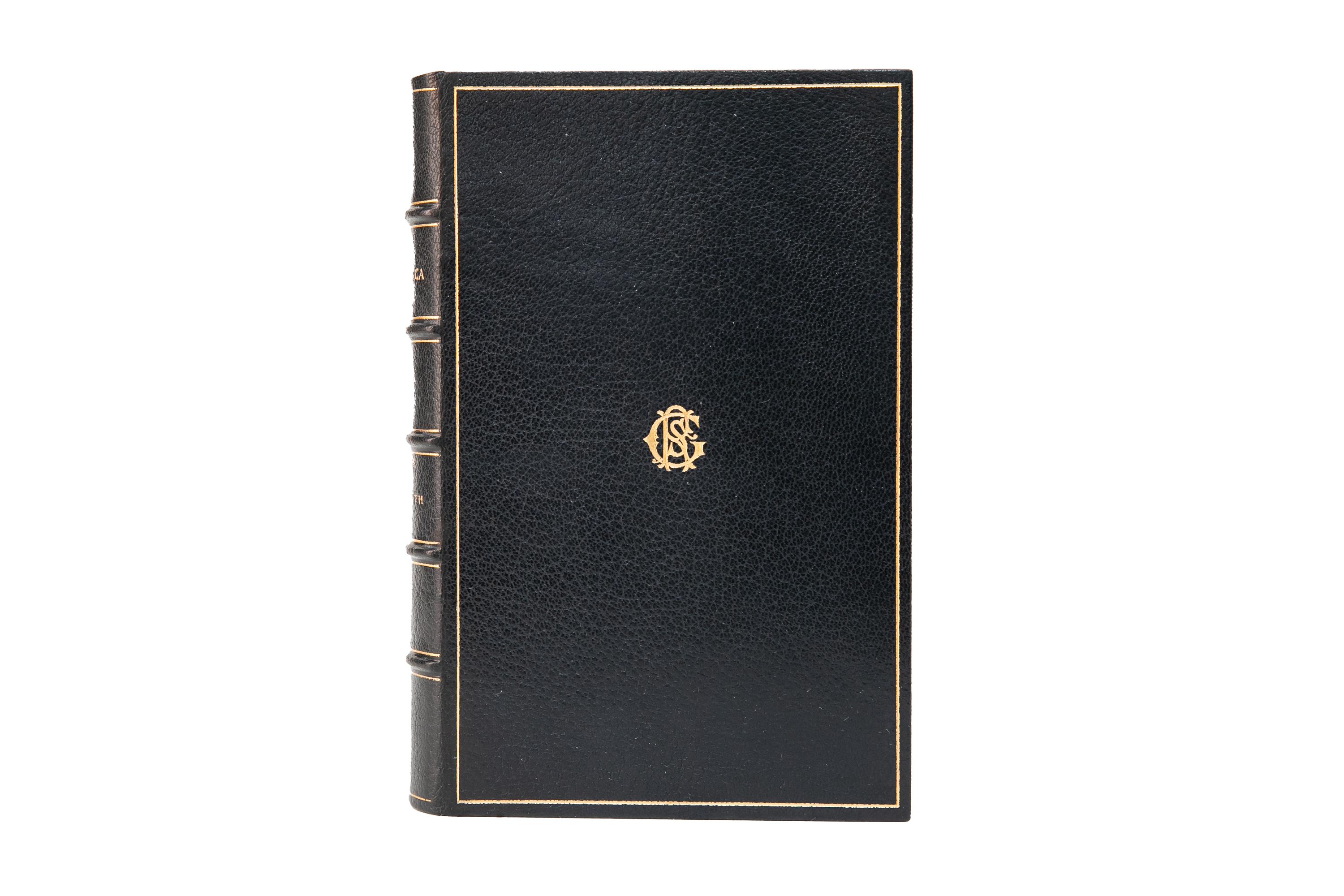 20 Volumes. George Charleton Lee. The History of North America. Bound in full navy morocco with the covers and raised band spines displaying gilt-tooled detailing. All edges gilt with gilt-tooled dentelles and marbled endpapers. This edition,