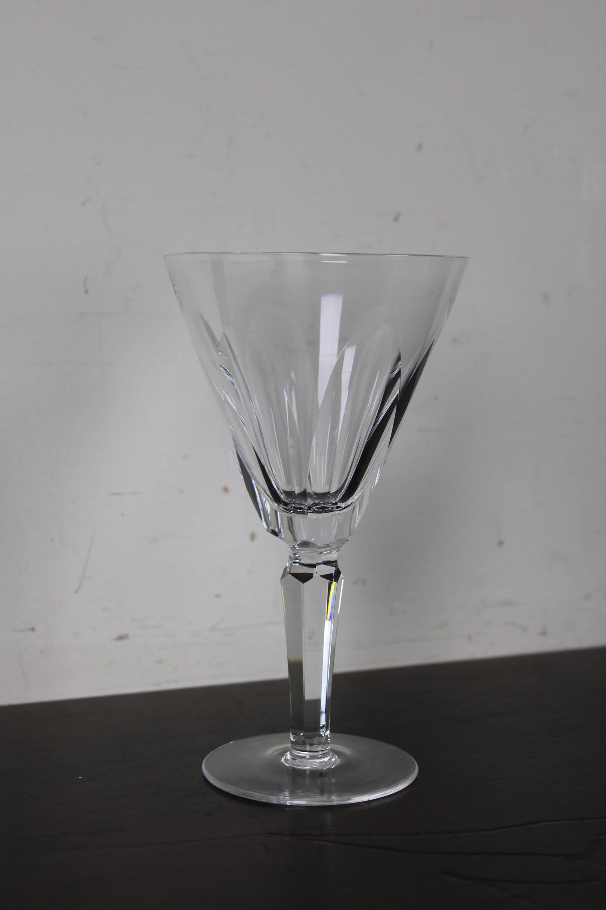 Waterford Sheila Cut Crystal Water Goblets Wine Glasses Stemmed Vintage 3