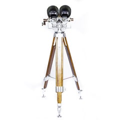 Nikon Marine Binoculars, Paint Stripped and Metal Polished, Japanese, 1940