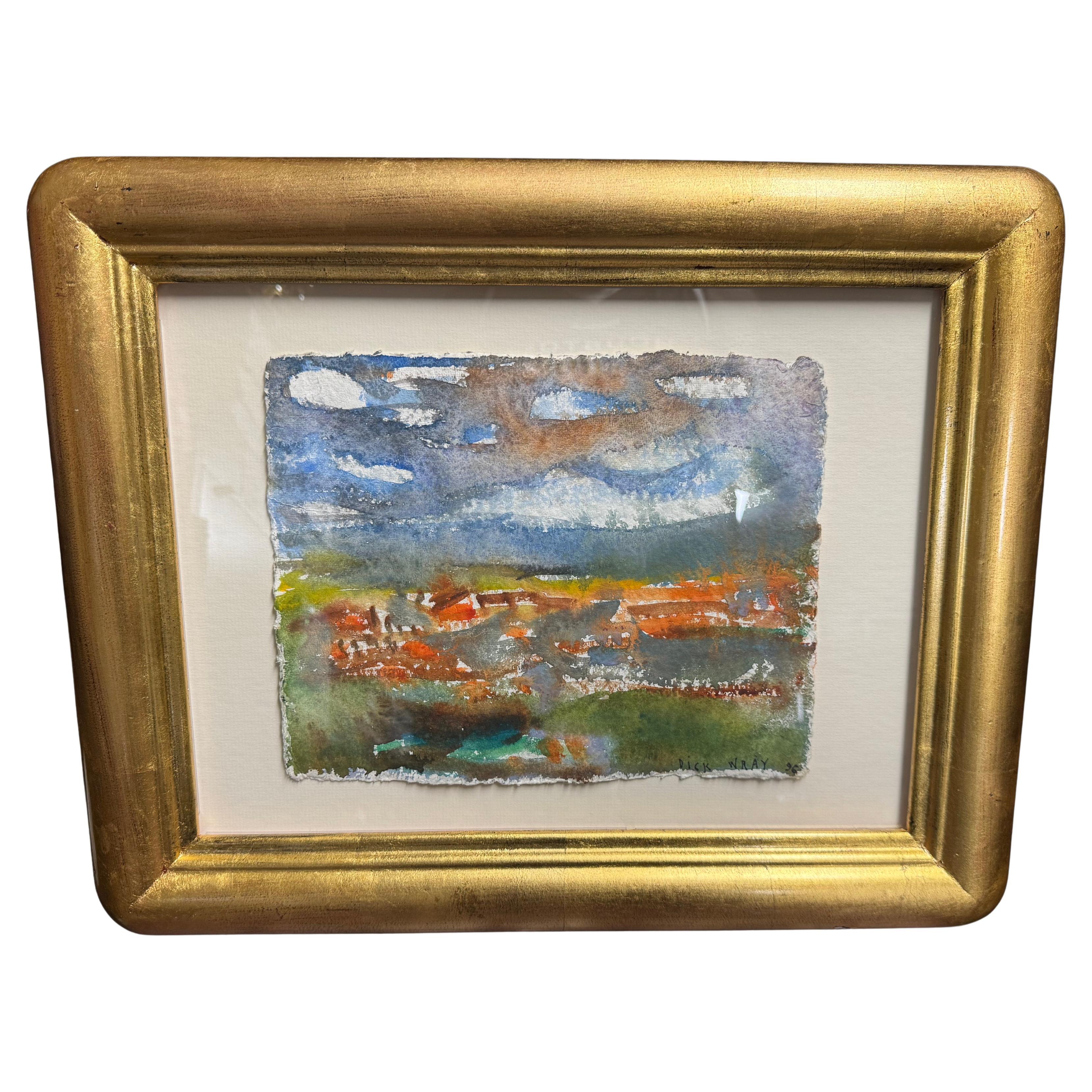 20' x 16" Giltwood Frame Aquarell von Texas Künstler Dick Wray im Angebot