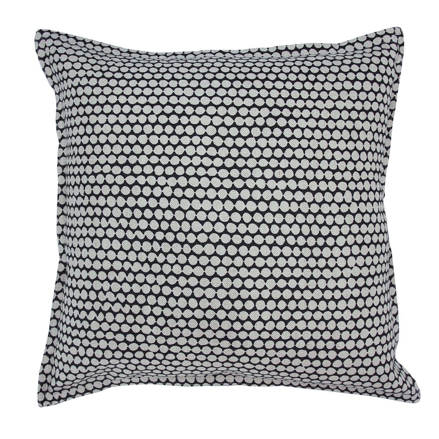 Charcoal Checker on Wheat Cotton Linen Pillow For Sale