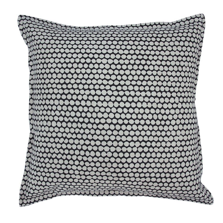 Charcoal Checker on Wheat Cotton Linen Pillow For Sale at 1stDibs