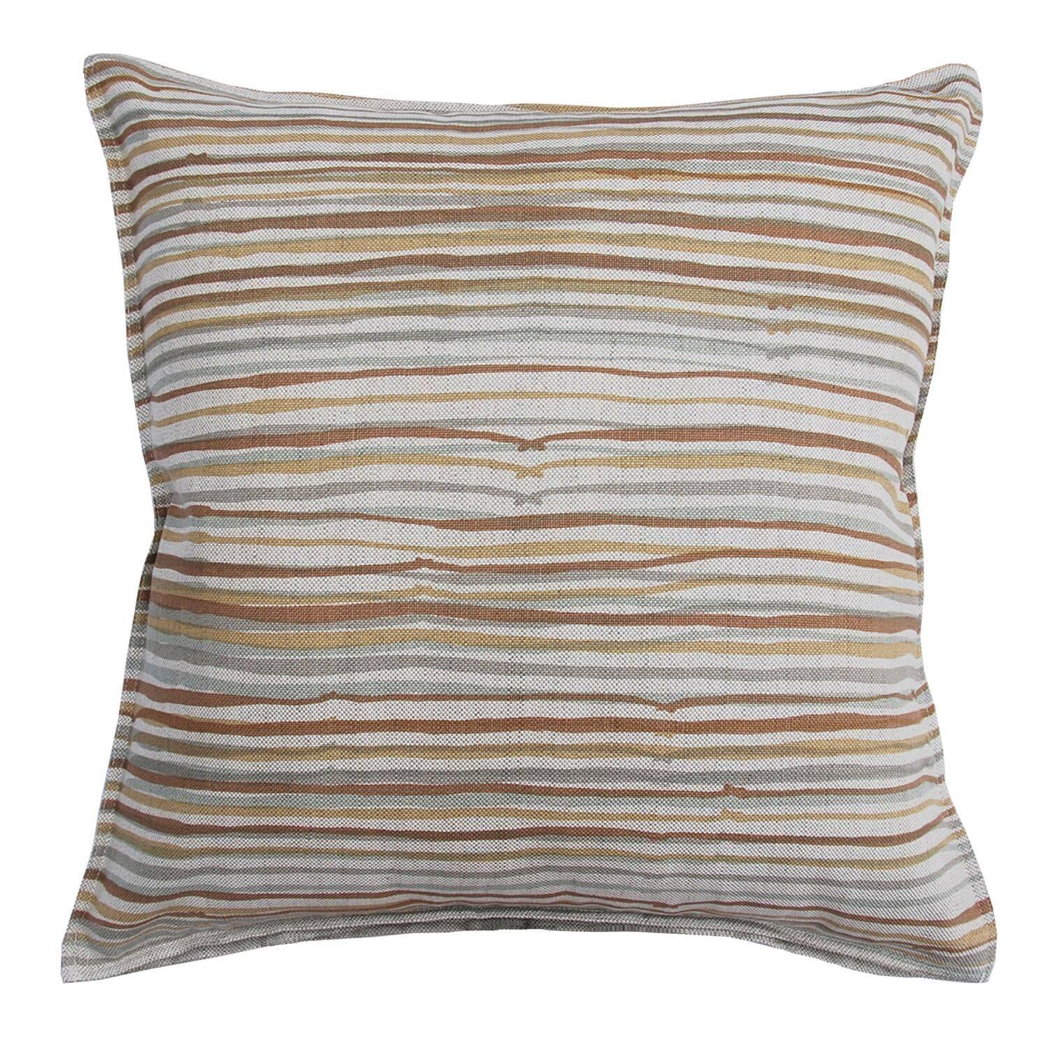 Desert Stripe on Wheat Cotton Linen Pillow For Sale