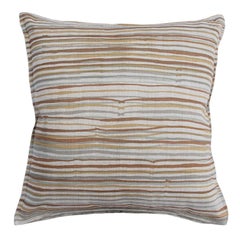 Desert Stripe on Wheat Cotton Linen Pillow