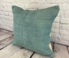 20 x 20 Hemp Pillow Turkish Cushion Natural Blue Pillow Cushion Cover #6363