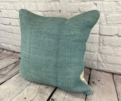 20 x 20 Hemp Pillow Turkish Cushion Natural Blue Pillow Cushion Cover #6366