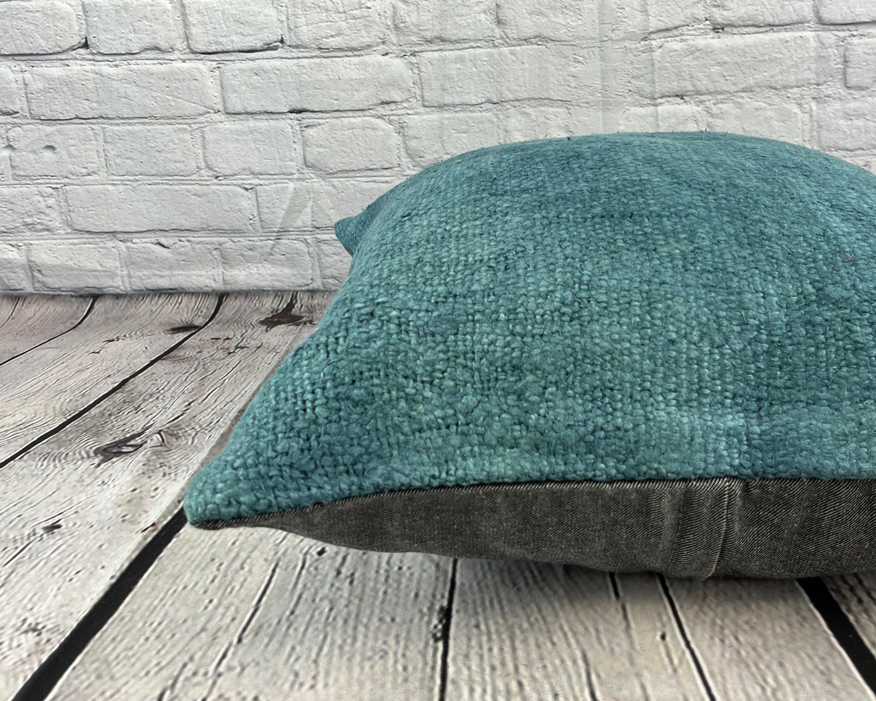 20 x 20 Hemp Kissen Türkisches Kissen mit natürlichem blauem Kissen-Kissenbezug #6413 im Zustand „Neu“ im Angebot in Houston, TX