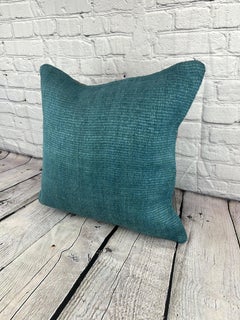 20 x 20 Hemp Pillow Turkish Cushion Natural Blue Pillow Cushion Cover #6416