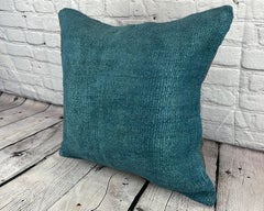 20 x 20 Hemp Pillow Turkish Cushion Natural Blue Pillow Cushion Cover #6422
