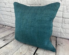 20 x 20 Hemp Pillow Turkish Cushion Natural Blue Pillow Cushion Cover #6423