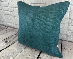 20 x 20 Hemp Pillow Turkish Cushion Natural Blue Pillow Cushion Cover #6425