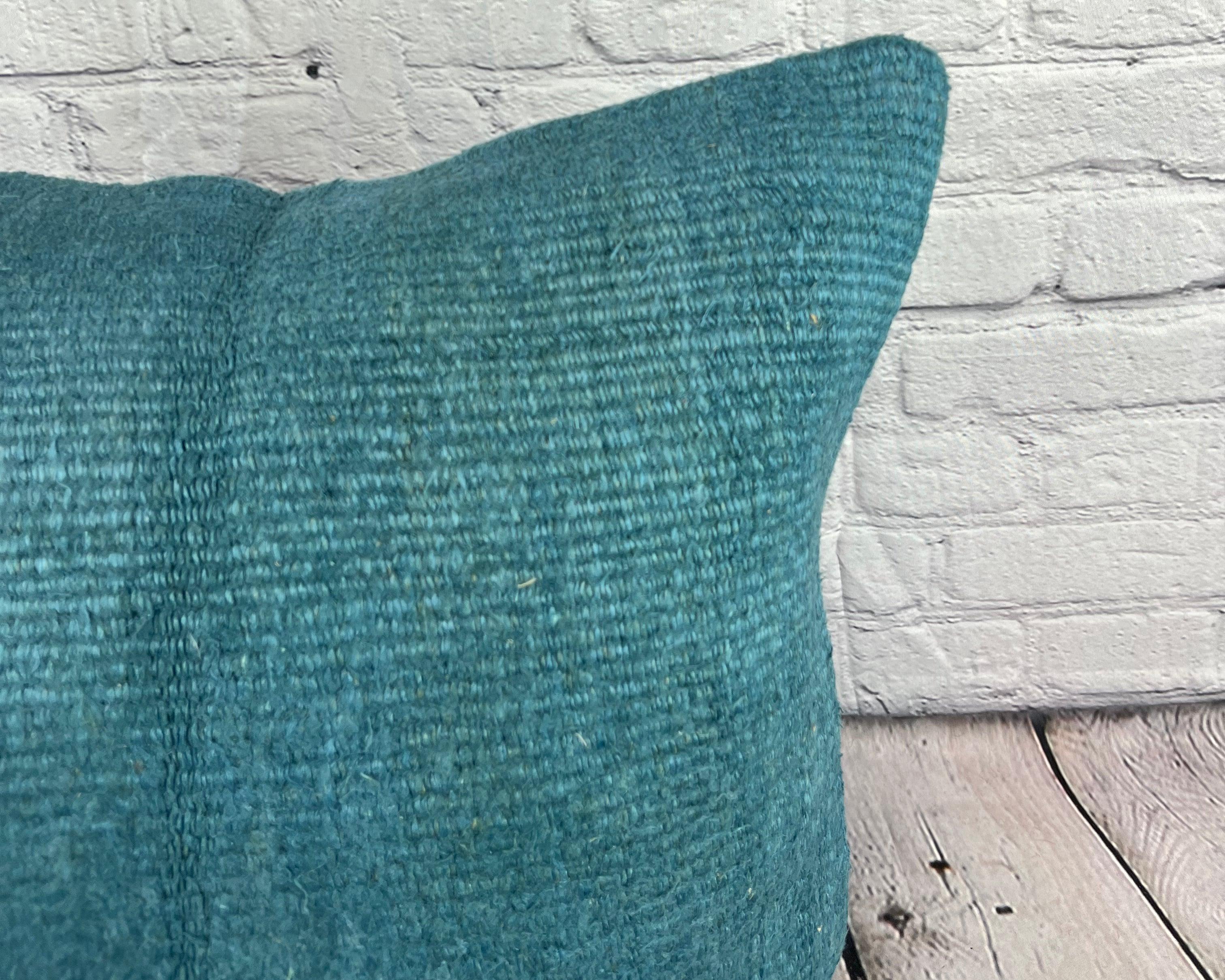 Turc Coussin turc coussin bleu naturel 20 x 20, couvercle de coussin n° 6425 en vente