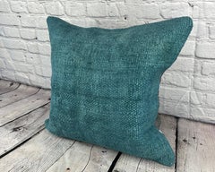 20 x 20 Hemp Pillow Turkish Cushion Natural Blue Pillow Cushion Cover #6426