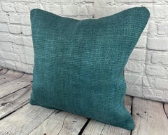 20 x 20 Hemp Pillow Turkish Cushion Natural Blue Pillow Cushion Cover #6427