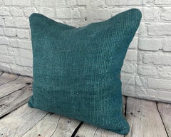 20 x 20 Hemp Pillow Turkish Cushion Natural Blue Pillow Cushion Cover #6432