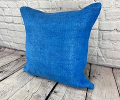 20 x 20 Hemp Pillow Turkish Cushion Natural Blue Pillow Cushion Cover #6450