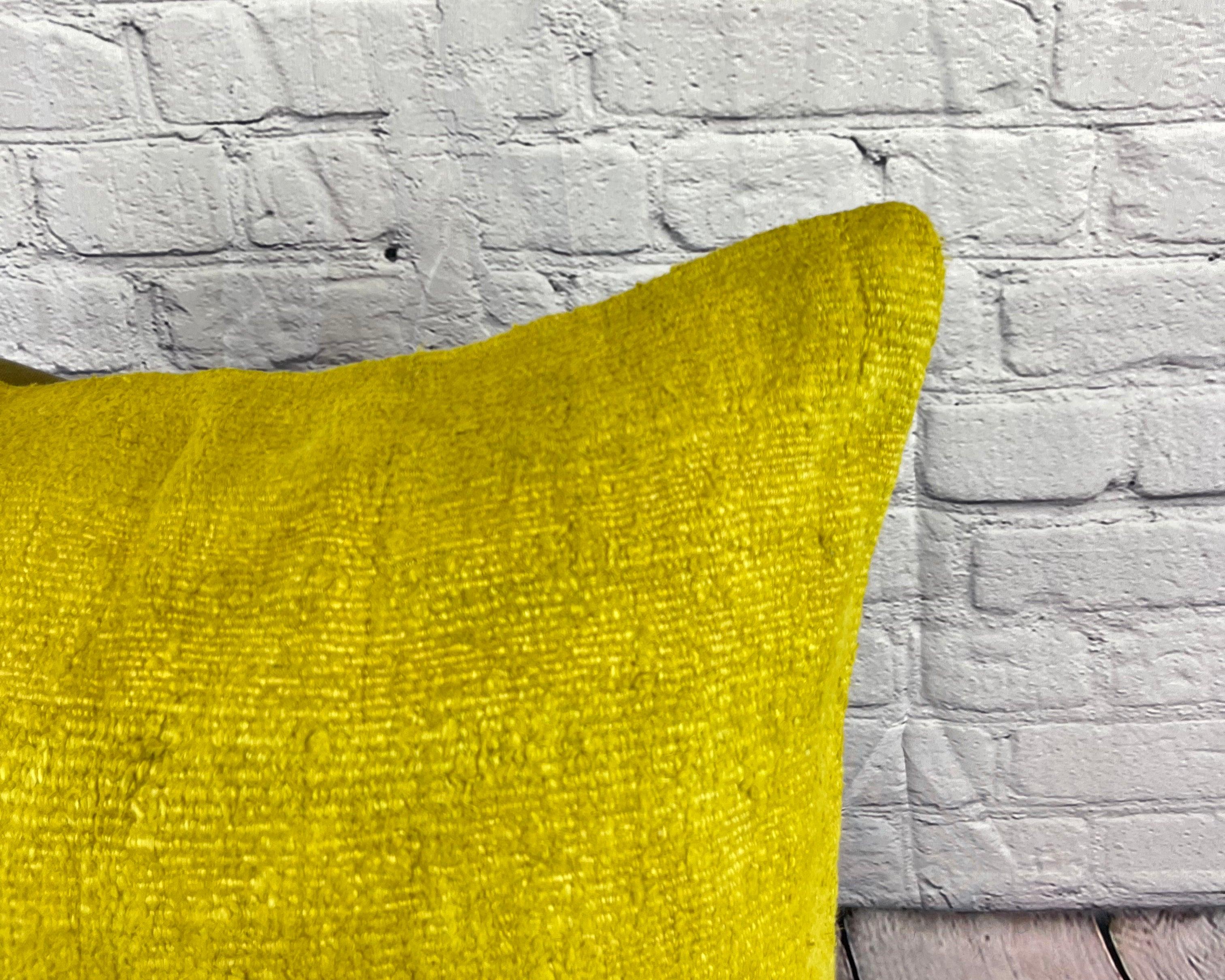 20 x 20 Hemp Kissen Türkisches Kissen Natürliches Grünes Kissen Cushion Cover #6304 (Handgeknüpft) im Angebot