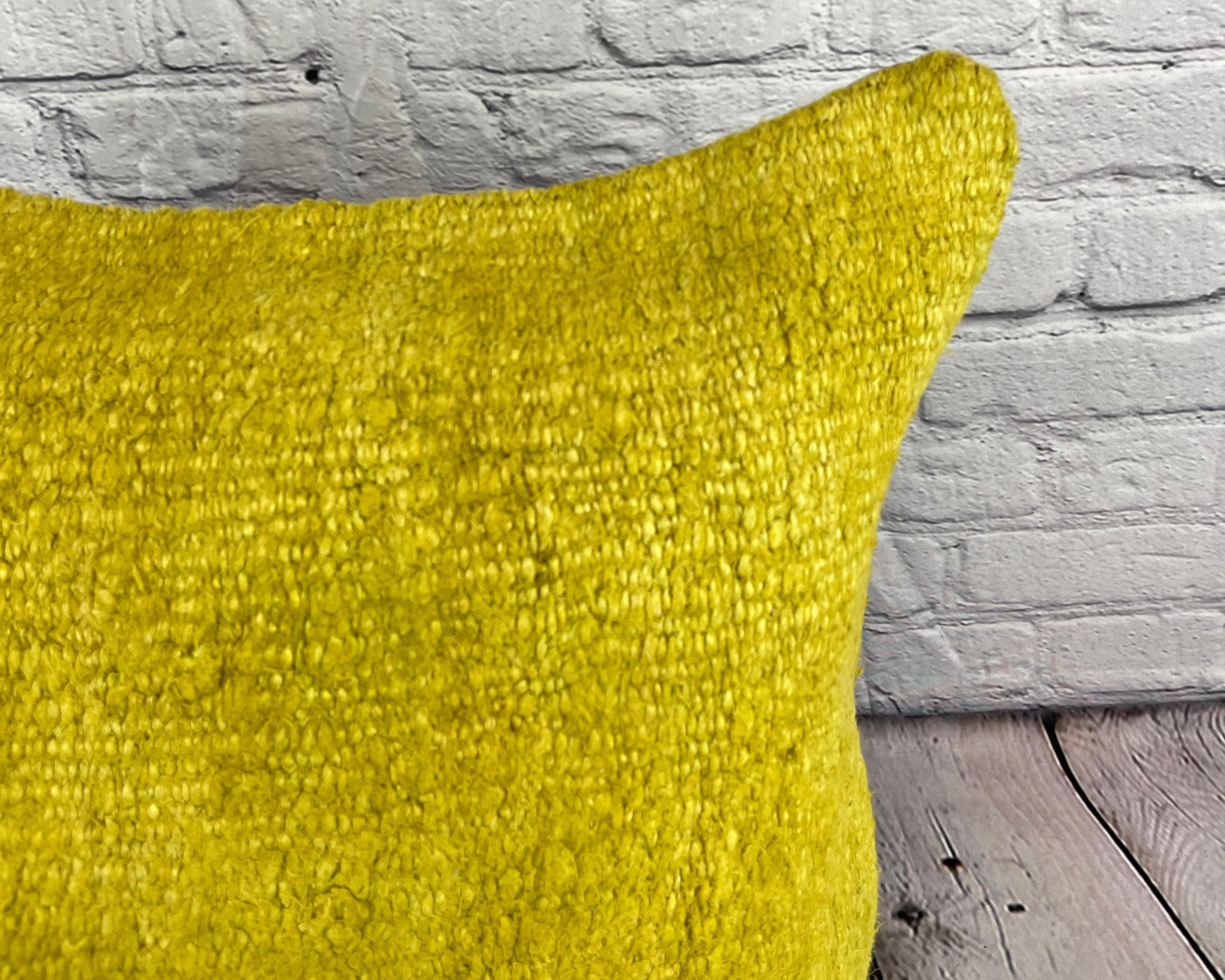 20 x 20 Hemp Kissen Türkisches Kissen Natürliches Grünes Kissen Cushion Cover #6308 (Handgeknüpft) im Angebot