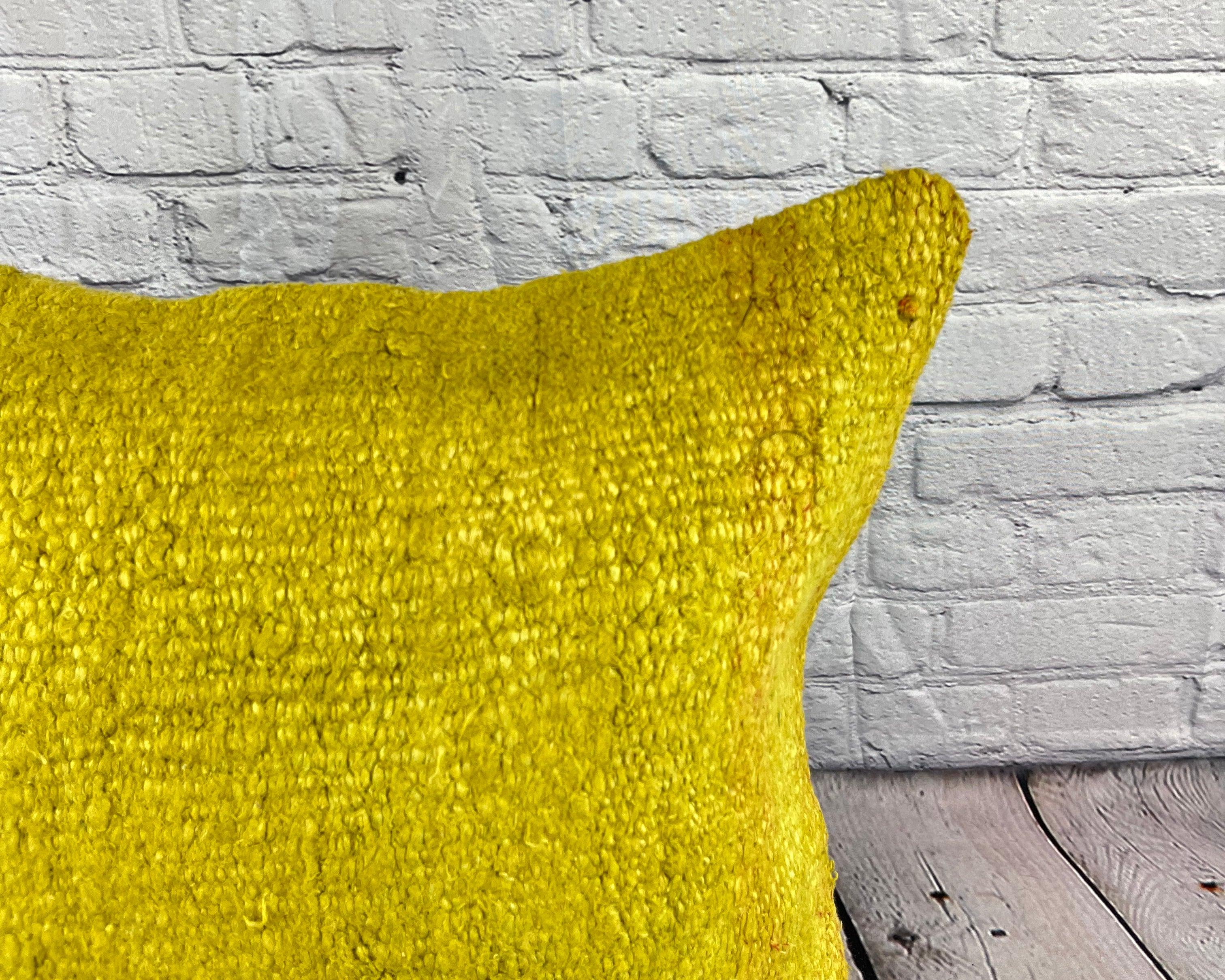 20 x 20 Hemp Kissen Türkisches Kissen Natürliches Grünes Kissen Cushion Cover #6310 (Handgeknüpft) im Angebot