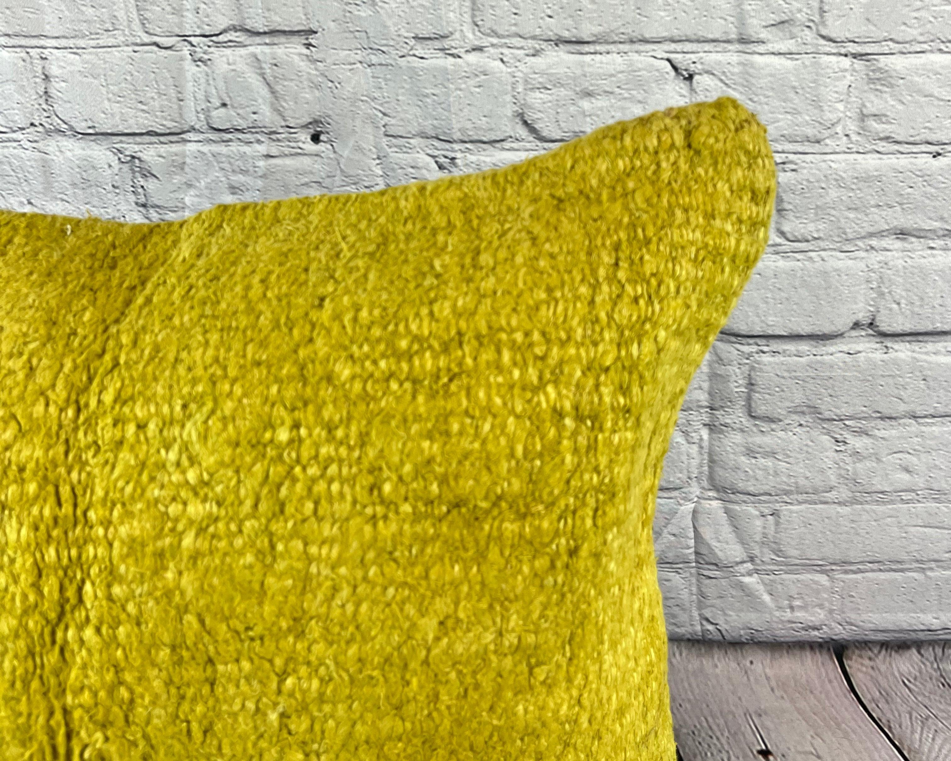 20 x 20 Hemp Kissen Türkisches Kissen Natürliches Grünes Kissen Cushion Cover #6312 (Handgeknüpft) im Angebot