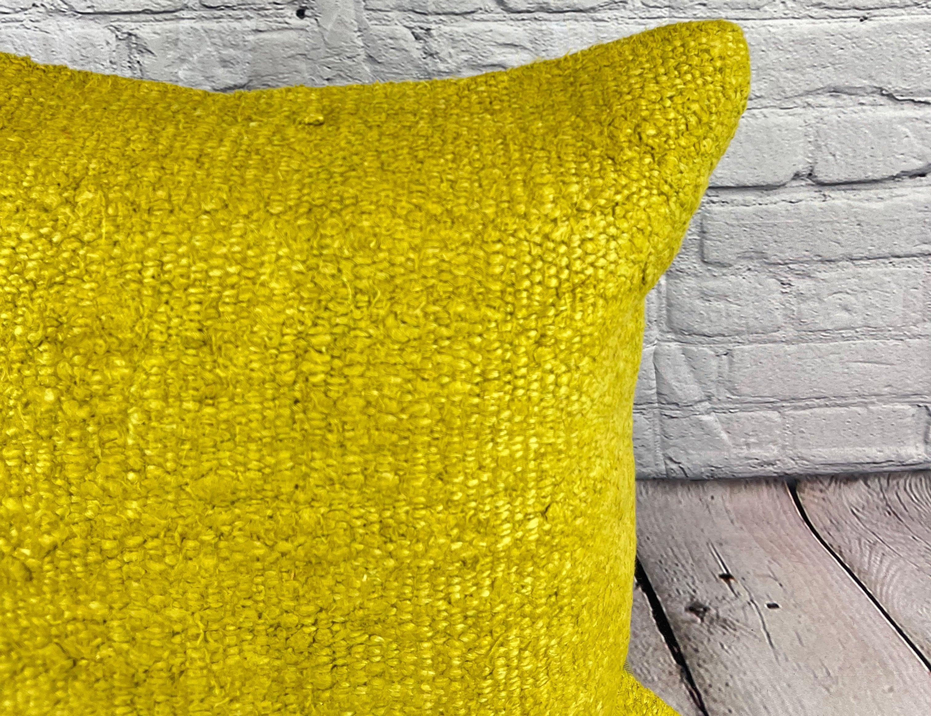 20 x 20 Hemp Kissen Türkisches Kissen Natürliches Grünes Kissen Cushion Cover #6316 (Handgeknüpft) im Angebot