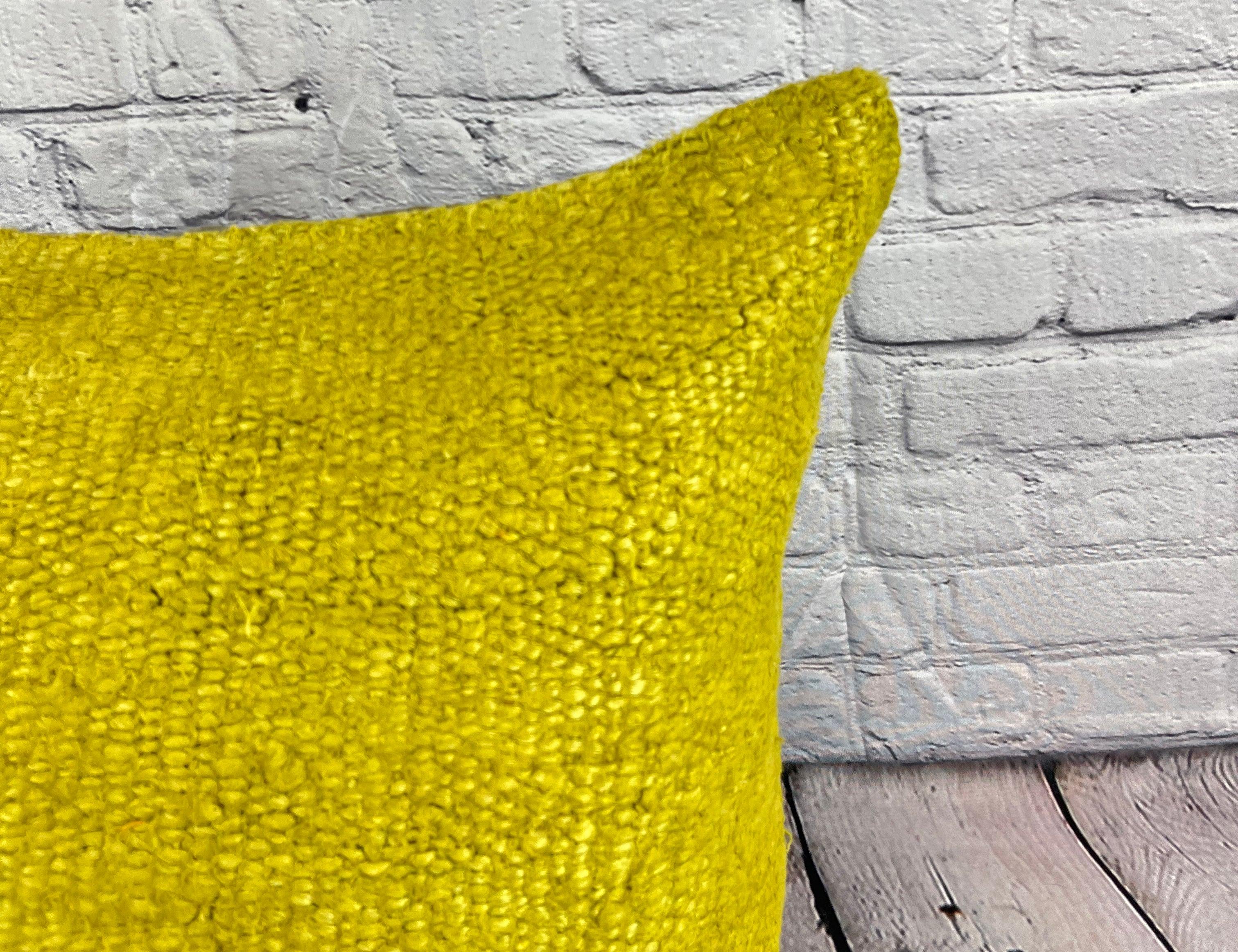 20 x 20 Hemp Kissen Türkisches Kissen Natürliches Grünes Kissen Cushion Cover #6317 (Handgeknüpft) im Angebot