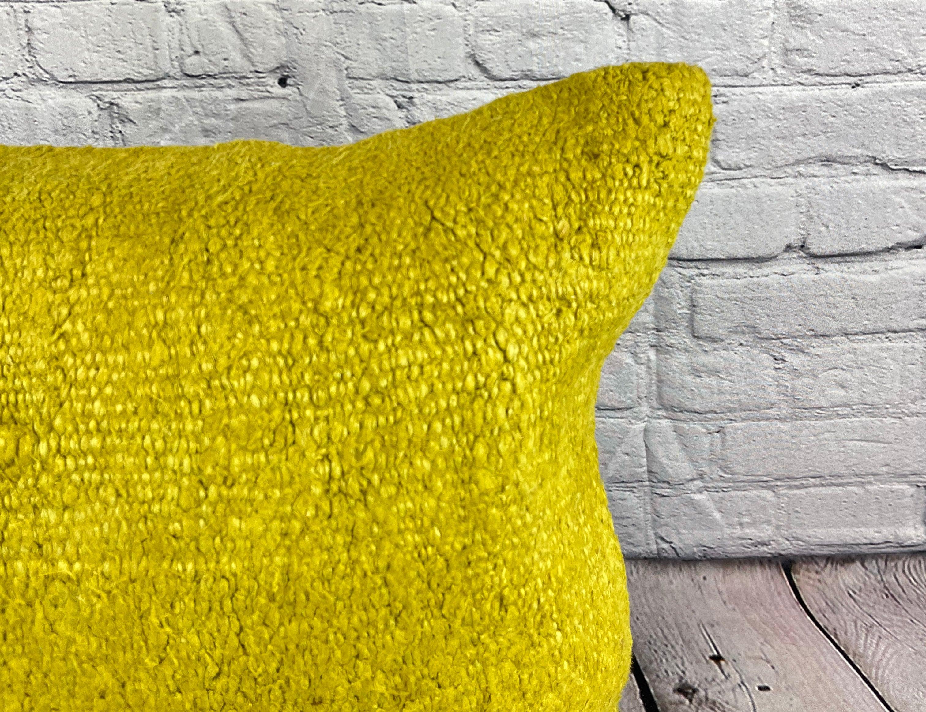 20 x 20 Hemp Kissen Türkisches Kissen Natürliches Grünes Kissen Cushion Cover #6318 (Handgeknüpft) im Angebot