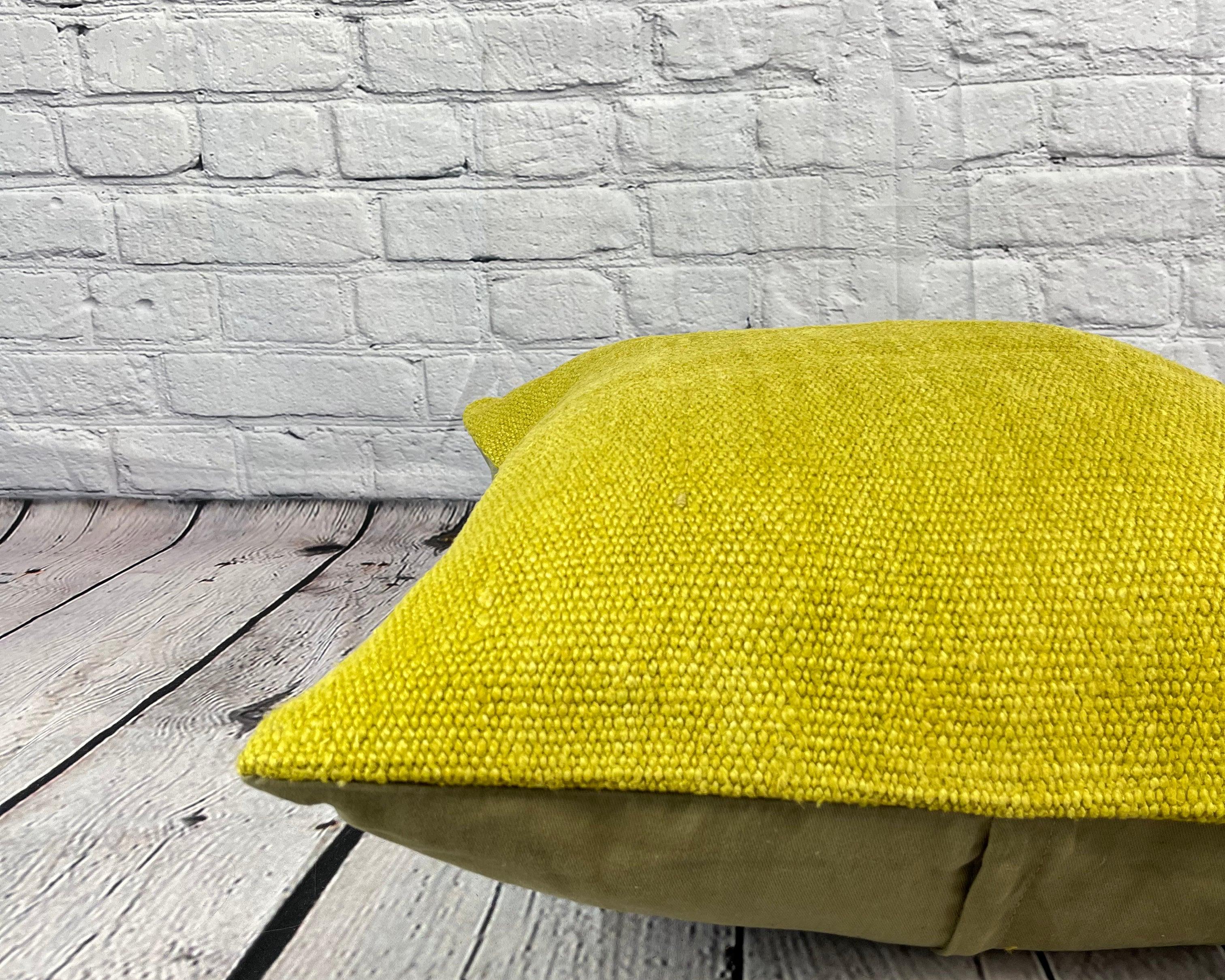 Noué à la main Coussin de coussin turc vert naturel 20 x 20, couvercle de coussin n° 6321 en vente